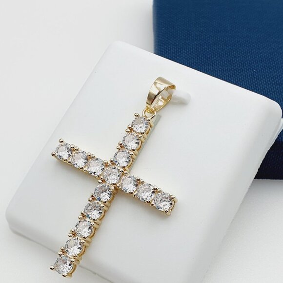 14K Gold Plated Cubic Zircon Pendant, INUS1BR027 - Picture 4 of 9